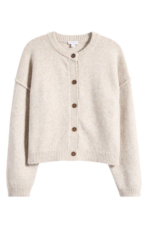 Topshop Exposed Seam Relaxed Fit Cardigan In White