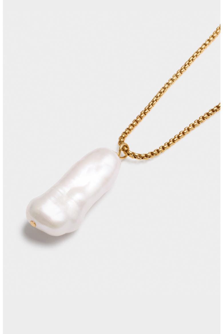 Pearl Lustre Lariat Necklace, Alternate, color, Gold