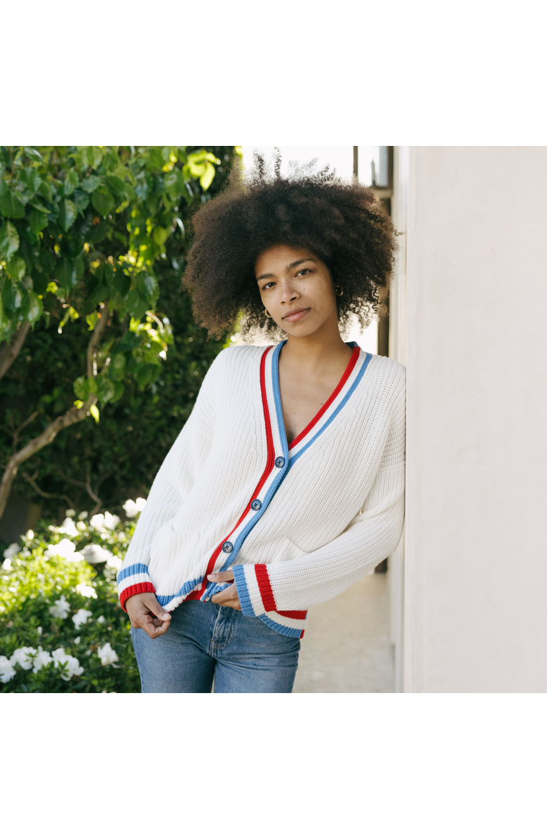 Ellsworth + Ivey Billy Knit Cardigan - America, Alternate, color, Ivory