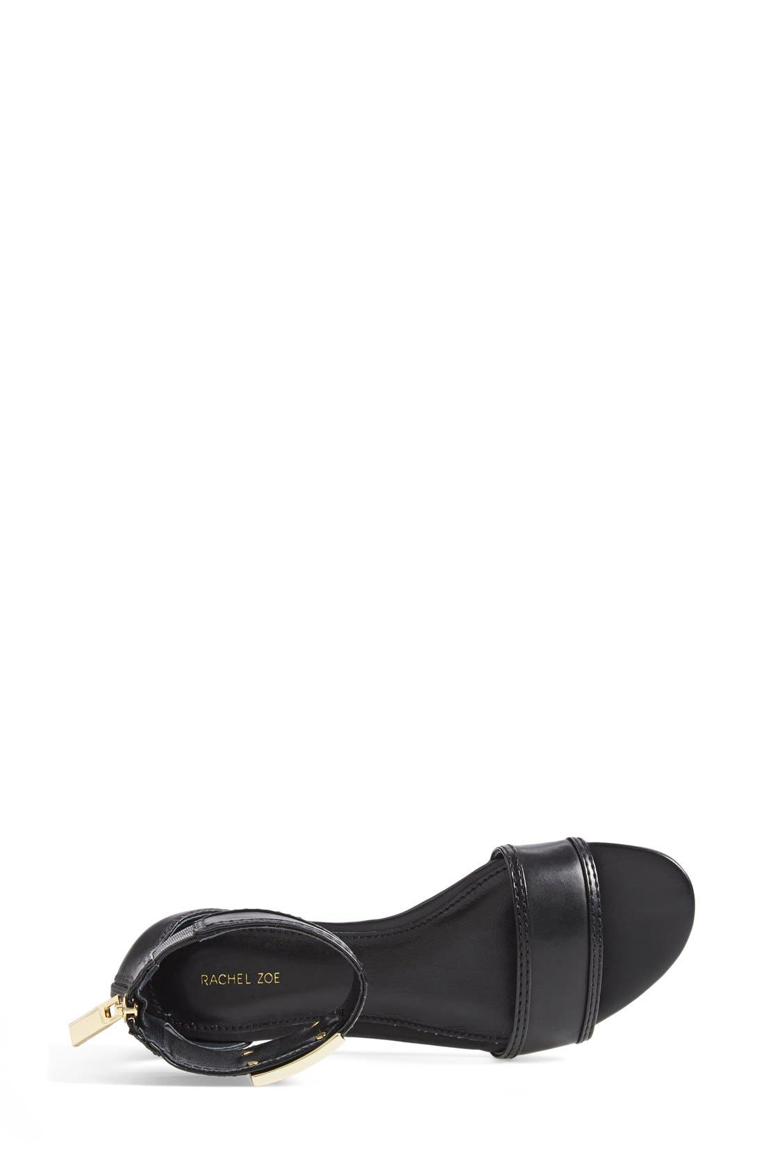 'Gracie' Ankle Strap Sandal, Alternate, color, BLACK