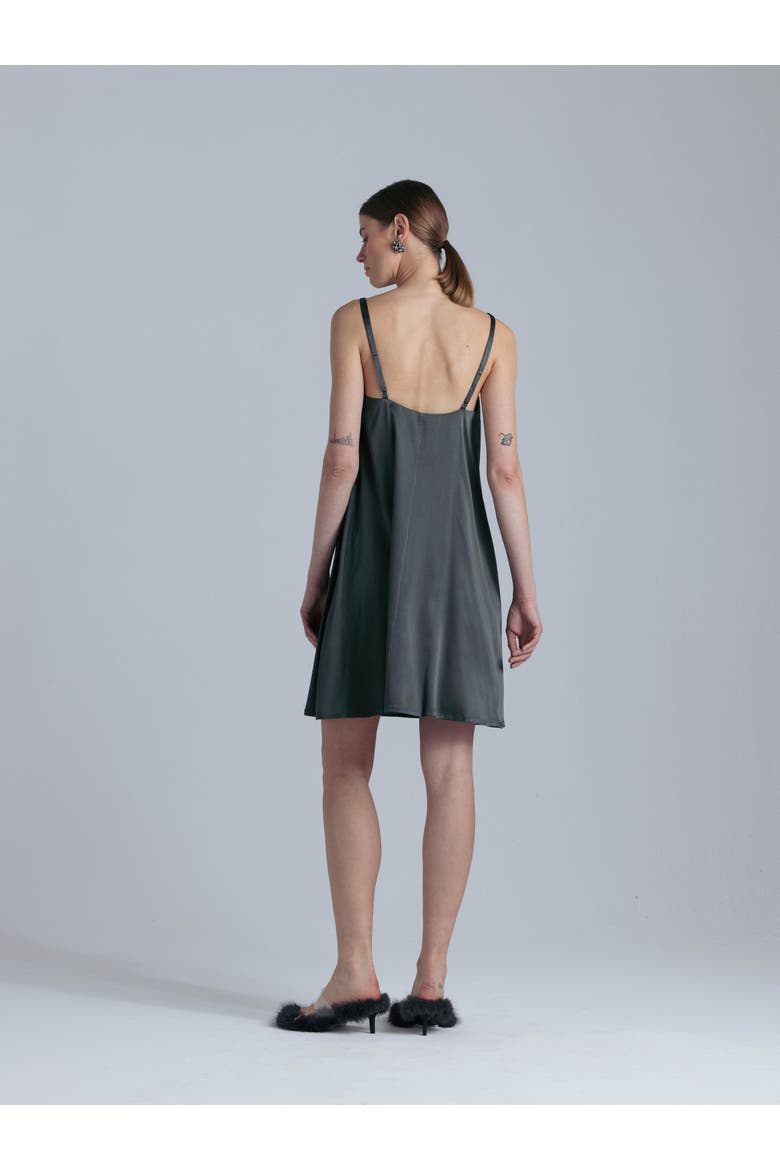 Aphrodite Silk Midi Dress, Alternate, color, Rich Green