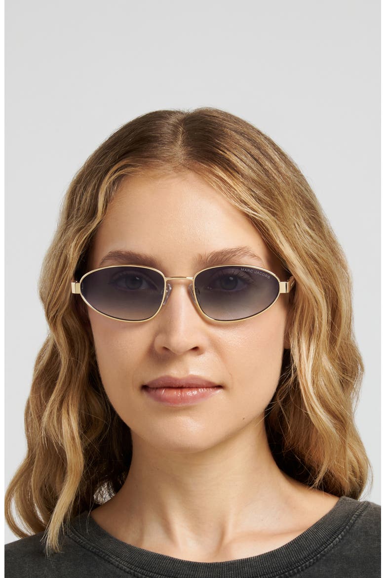 56mm Oval Sunglasses, Alternate, color, GOLD BLUE/ BLUE SF