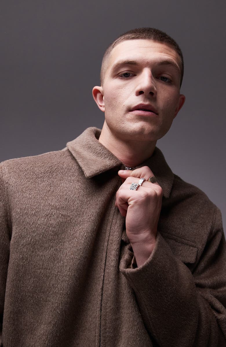 Topman Textured Zip Shacket, Alternate, color, 