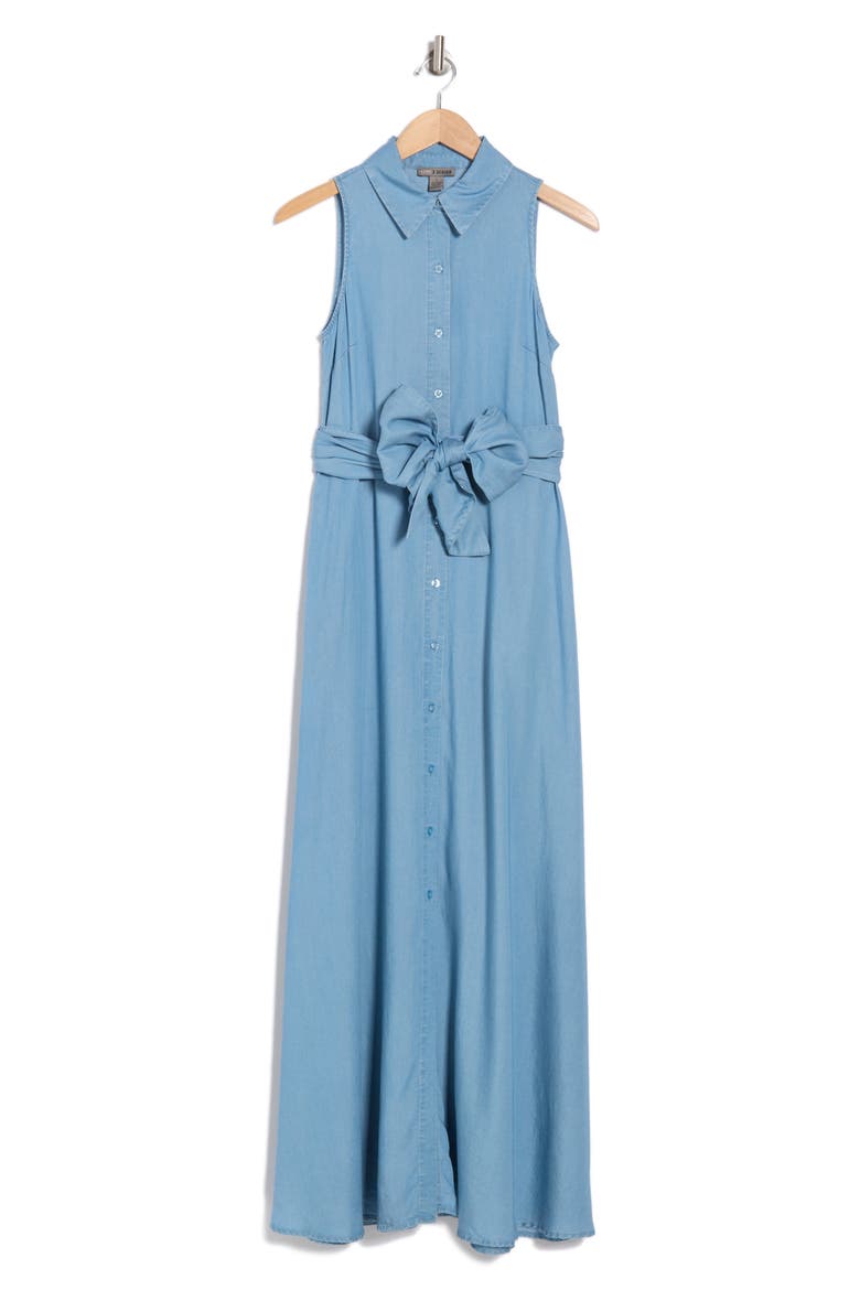 Evangeline Sleeveless Chambray Shirtdress, Alternate, color, MED CHAMBRAY