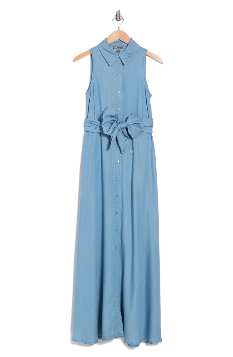 BY DESIGN Evangeline Sleeveless Chambray Shirtdress, Alternate, color, Med Chambray
