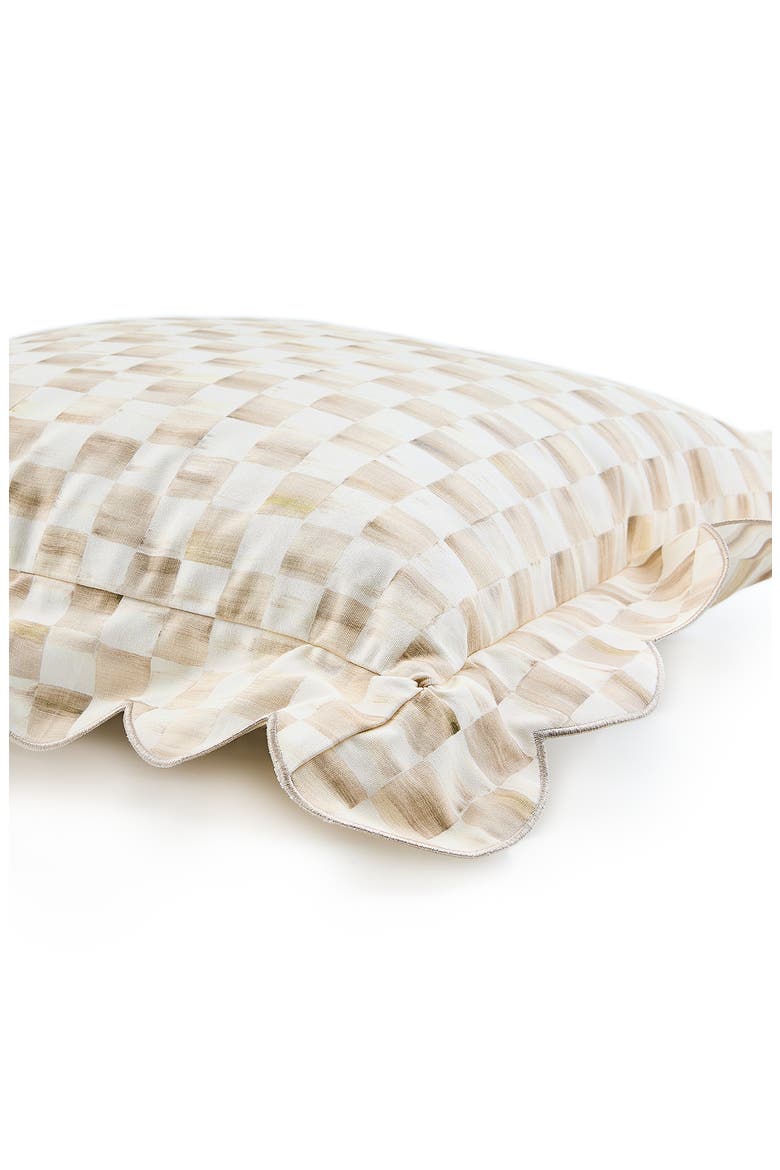 Mocha Check Reversible Scallop Accent Pillow, Alternate, color, MOCHA