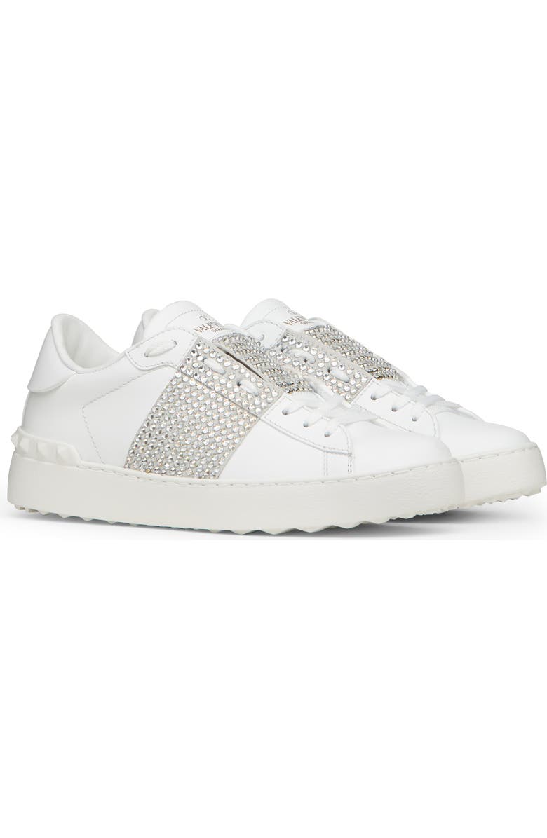 Valentino Garavani Rockstud Crystal Embellished Low Top Sneaker, Main, color,