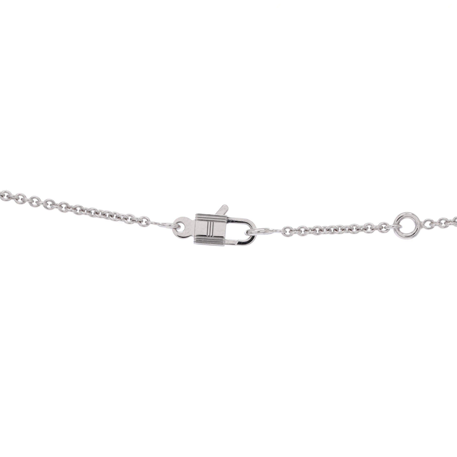 Amulettes Cadenas Pendant Necklace 18K White Gold with Diamonds, Alternate, color, Metallic Gold