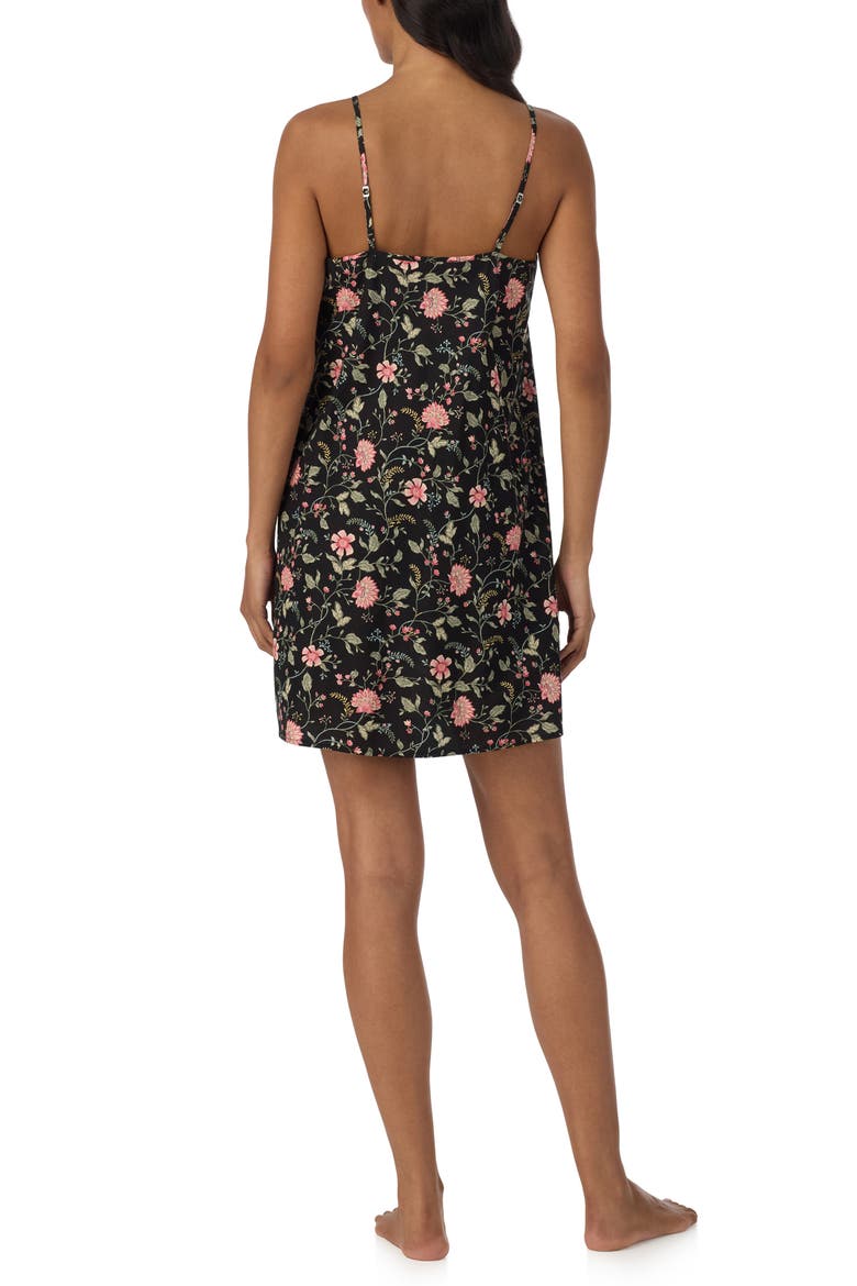 Print Sleeveless Nightgown, Alternate, color, BLACK GRID FLOWER
