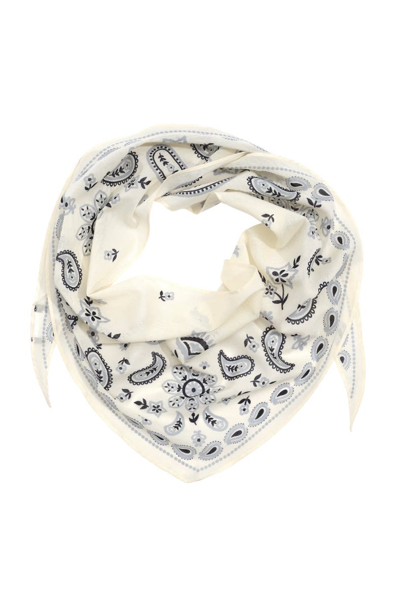 Echo Bandana Triangle Scarf, Main, color, Cream