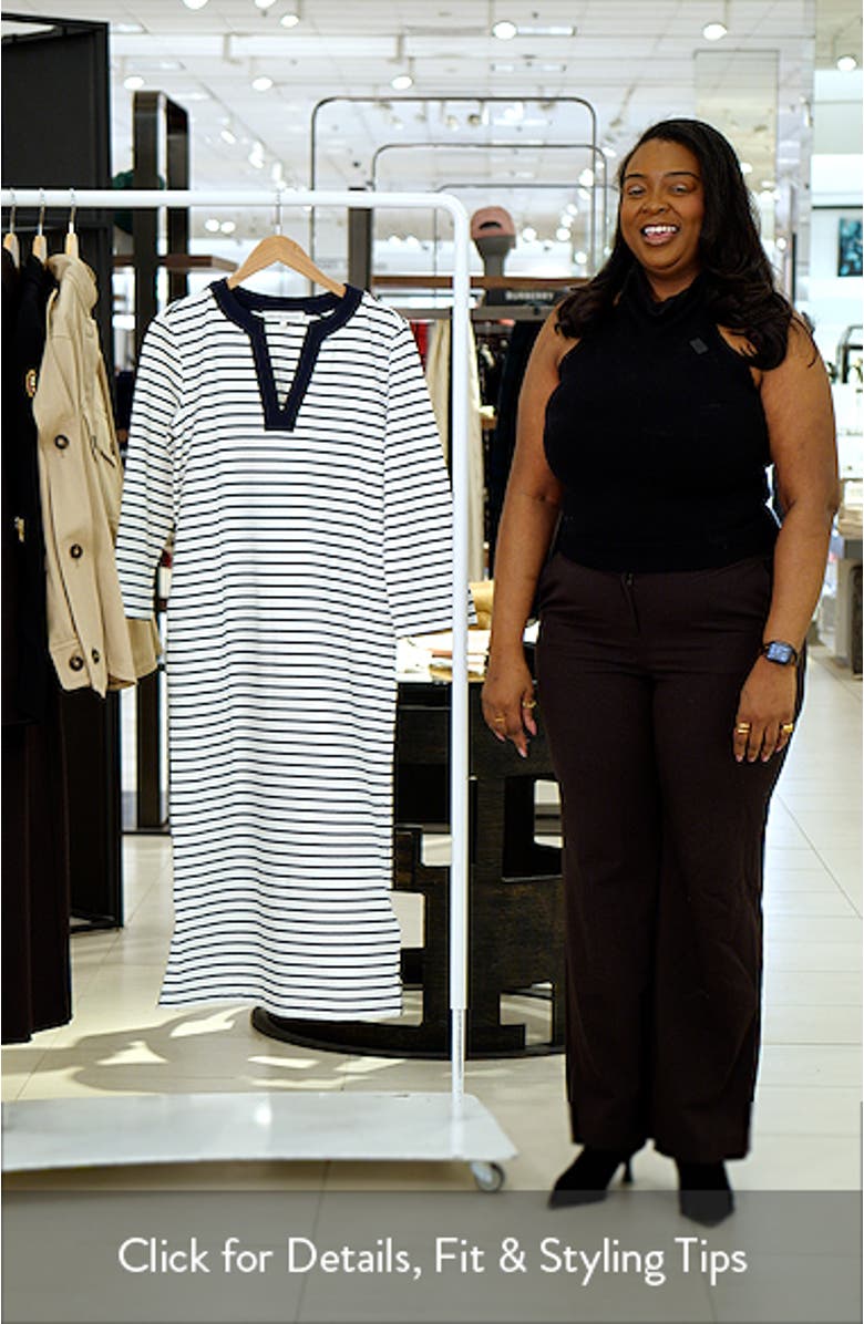 Stripe Cotton Jersey Shift Dress, sales video thumbnail