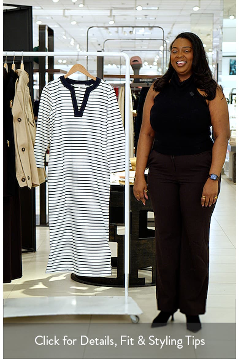 Stripe Cotton Jersey Shift Dress video