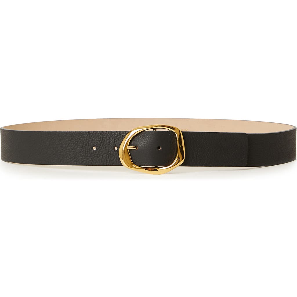 B-Low the Belt Edmond Mini Leather Belt in Black Gold at Nordstrom, Size X-Large