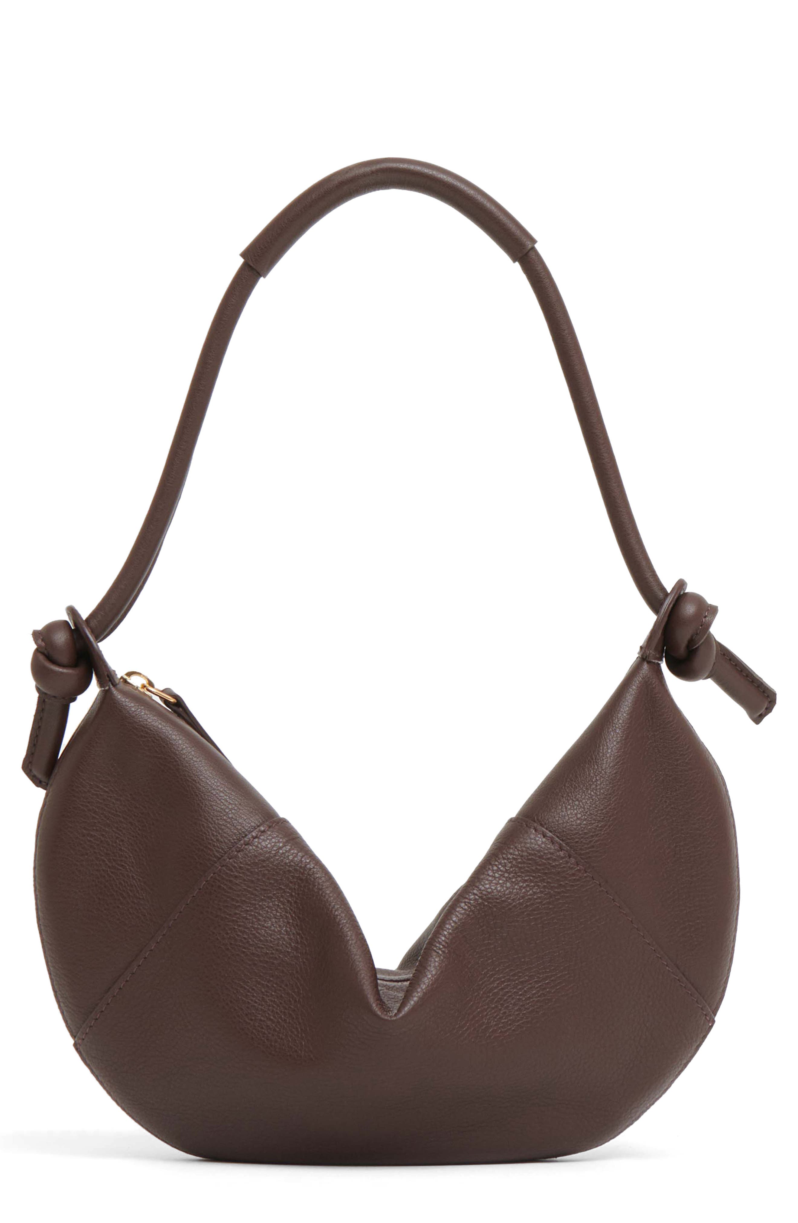 Mansur Gavriel Mini Fortuna Leather Bag, Main, color, Chocolate
