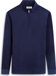 Bugatchi Quilted Quarter Zip Performance Pullover