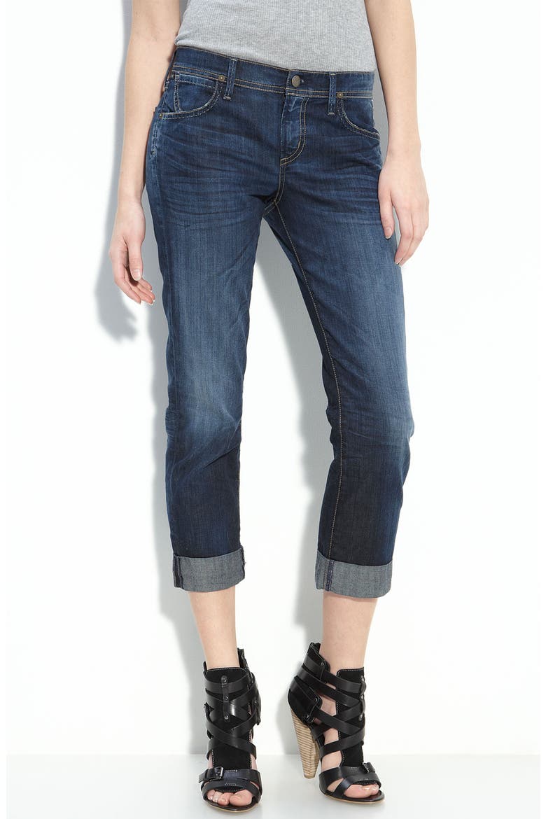 'Dani' Crop Denim Capri Pants, Alternate, color, OXFORD