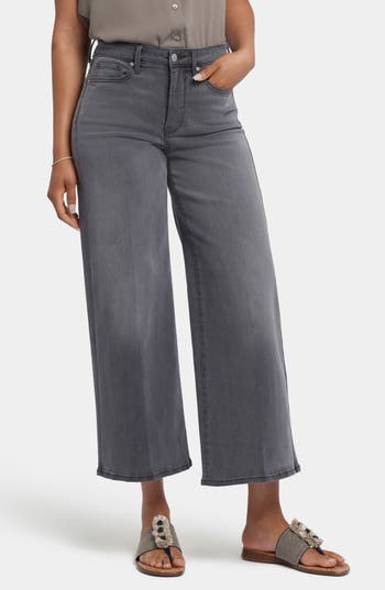 Nydj Brodi High Rise Wide Leg Ankle Jeans In Frontera Bluffs In Gray