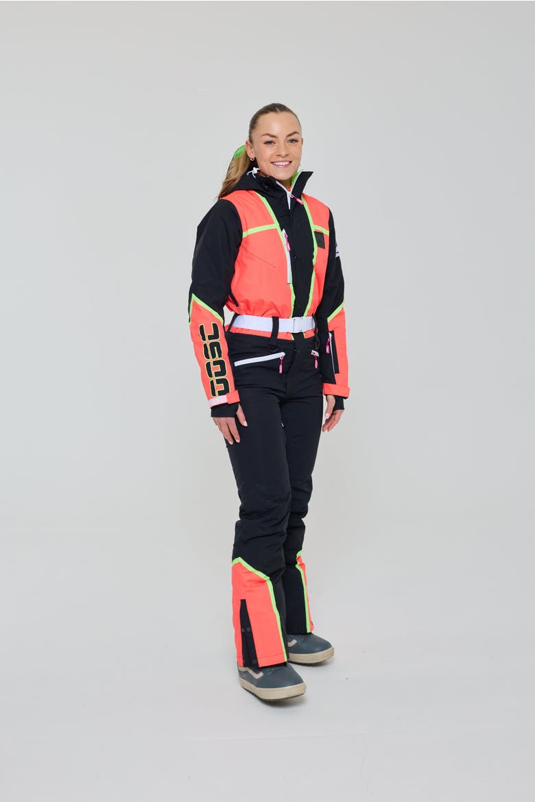 Sultans of Swing Shaped Women's Ski Suit, Alternate, color, Black and neon orange