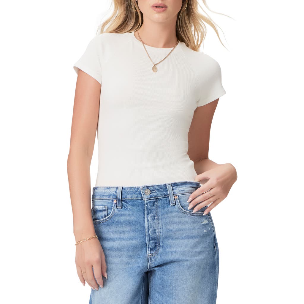 Paige Bijou Shrunken Raglan Sleeved Tee In Ivory