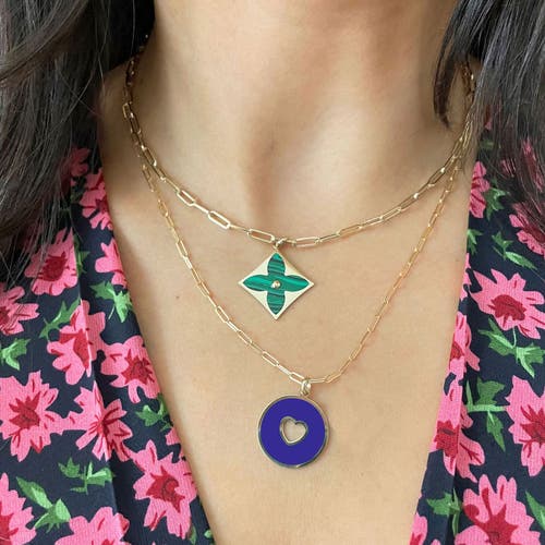 The Lovery Fine Jewelry Lapis Donut Heart Charm In Blue