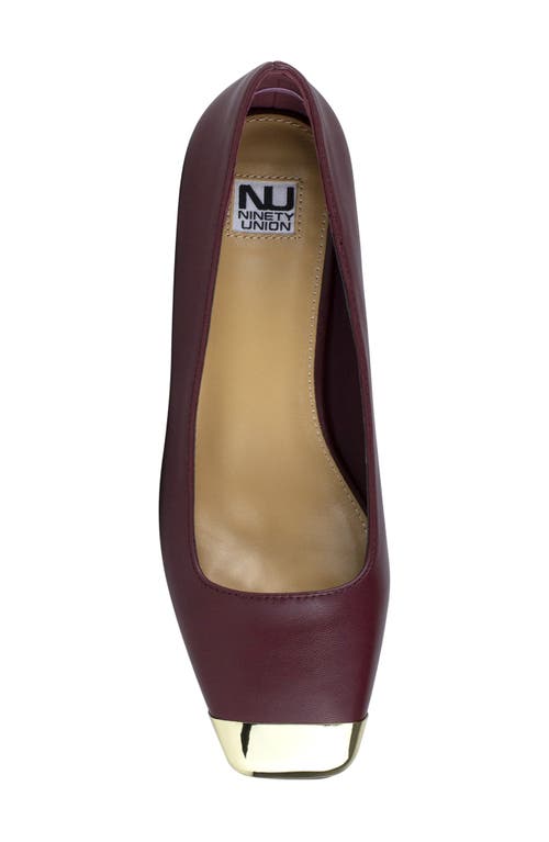 Ninety Union Eagle Tipped Square Toe Pump In Burgundy