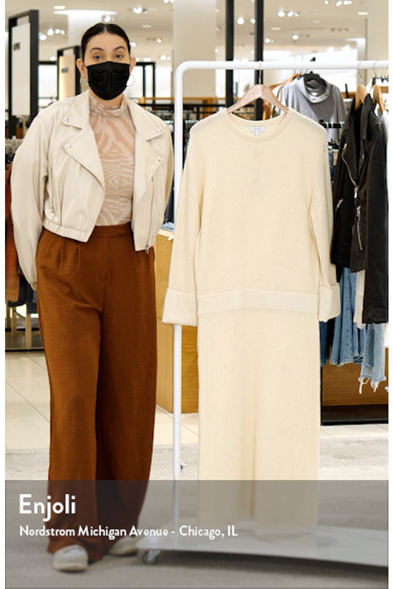Jodie Long Sleeve Wool & Cashmere Blend Sweater Dress video