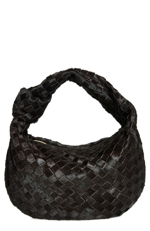 Jodie Intrecciato Genuine Calf Hair Hobo