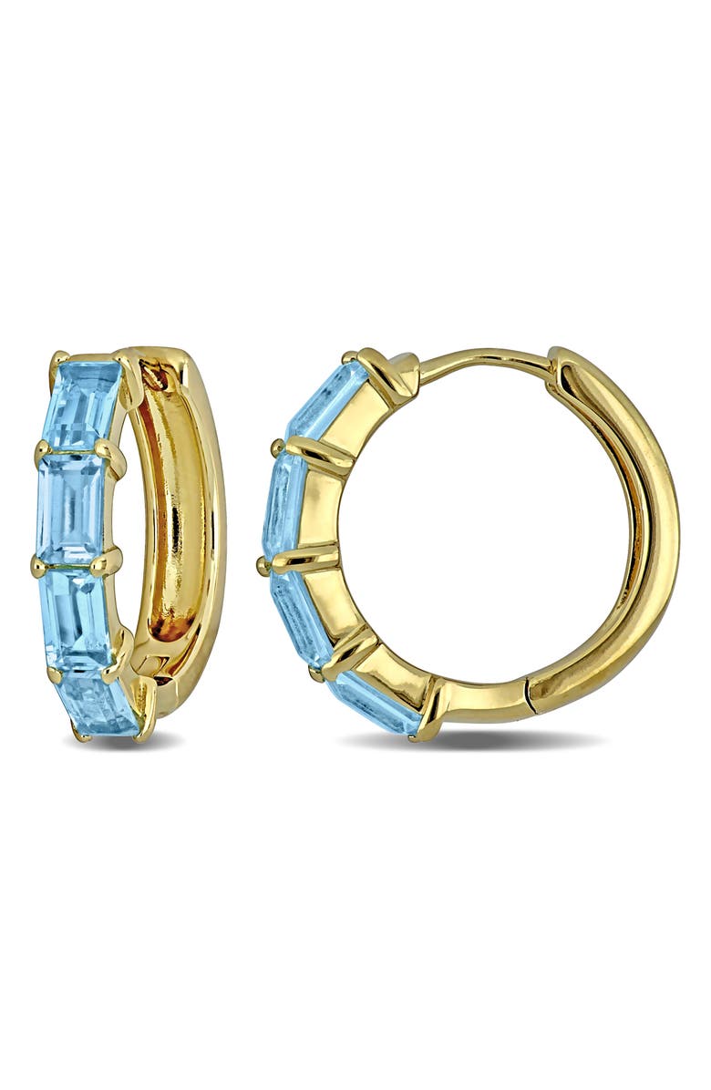DELMAR Semiprecious Stone Hoop Earrings, Main, color, 