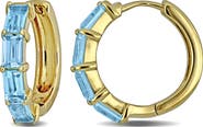 DELMAR Semiprecious Stone Hoop Earrings