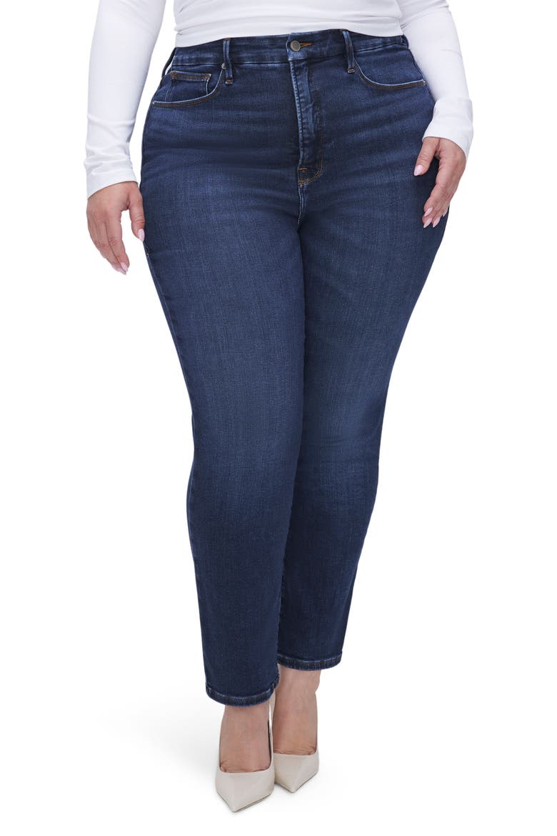 Good Classic Split Back Pocket Straight Leg Jeans, Alternate, color, INDIGO572