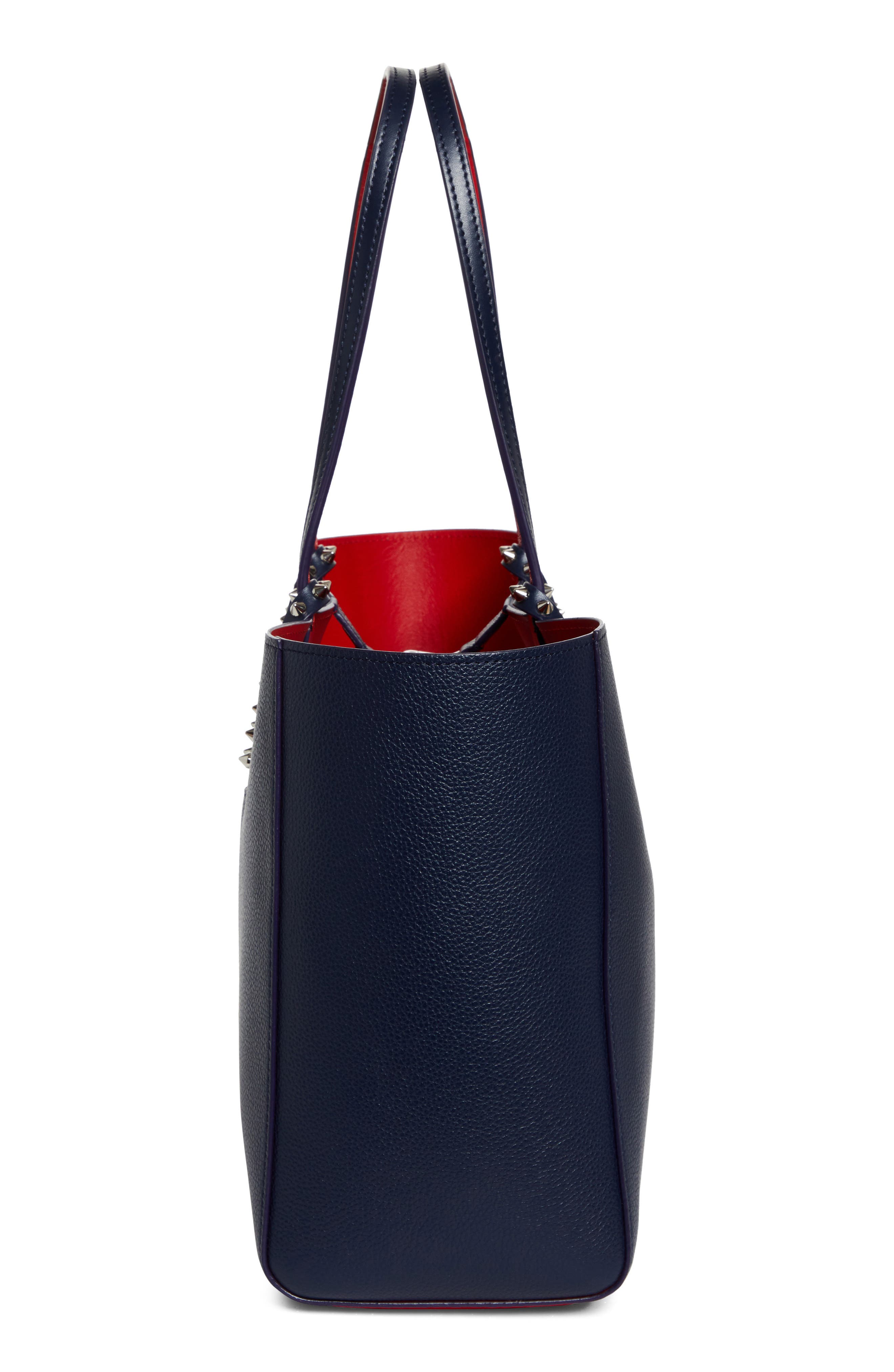 Small Cabata Soft Leather Tote, Alternate, color, ZAFFIRO/ SILVER