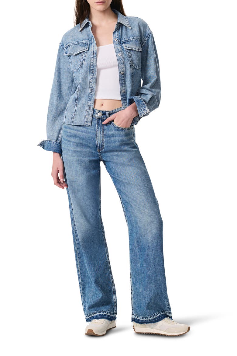 Featherweight Release Hem Mid Rise Wide Leg Jeans, Alternate, color, ORIAN