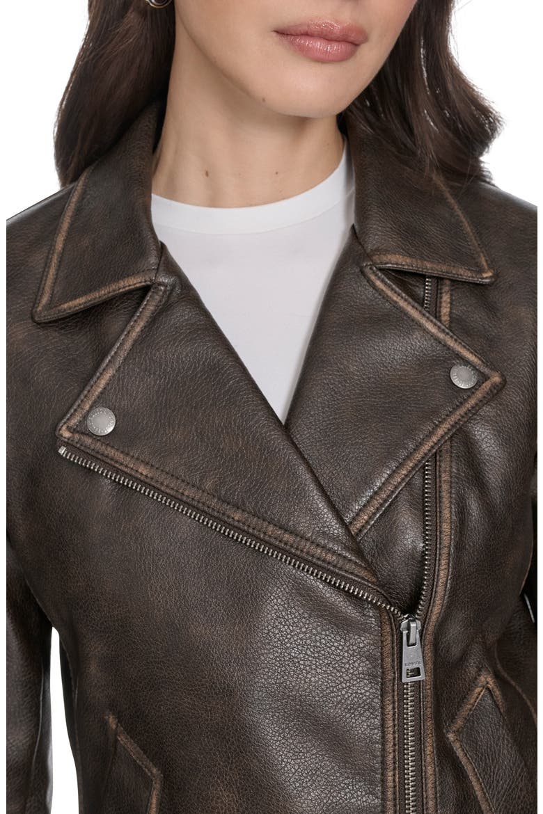 Women's Essential Faux Leather Moto Jacket, Alternate, color, BROWN