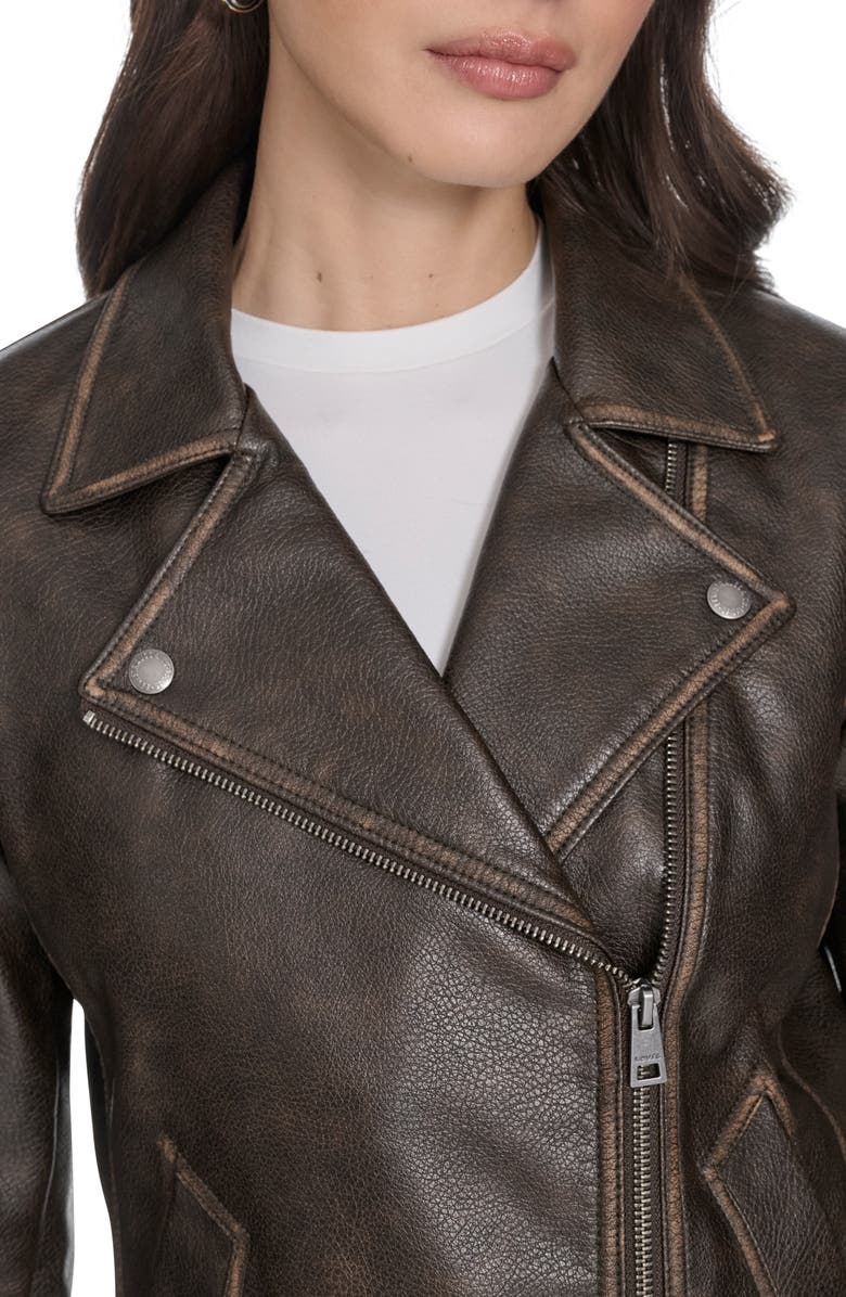 Levi's Women's Essential Faux Leather Moto Jacket, Alternate, color, Brown