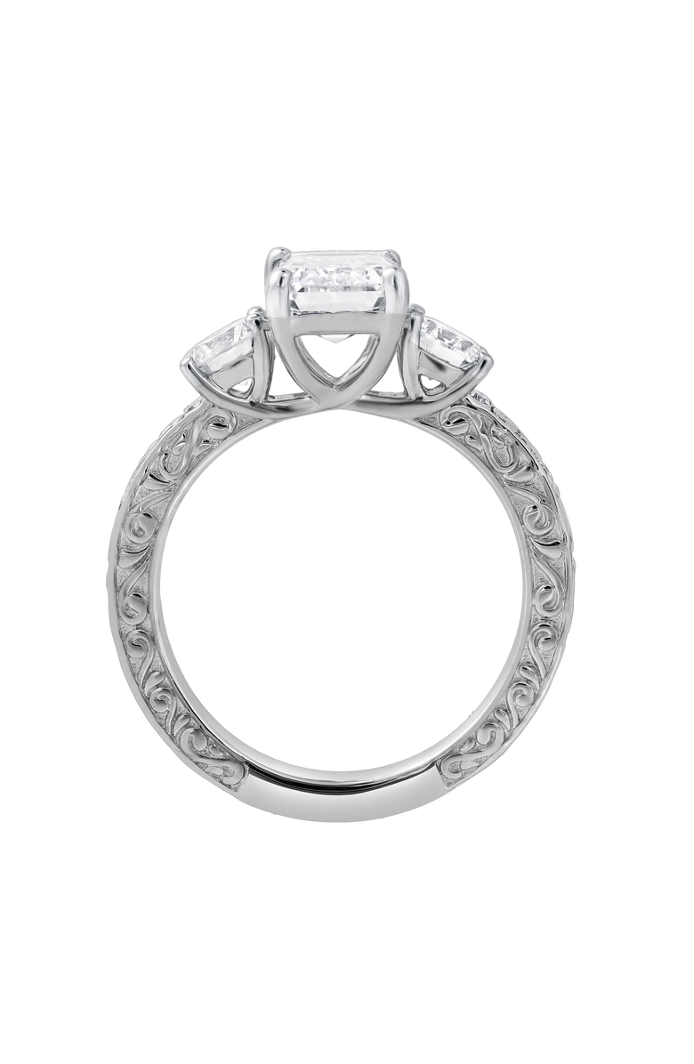 LuvMyJewelry Novelle 14K Gold 2.65 Ct Emerald Cut Lab Grown Diamond Engagement Ring, Alternate, color, 14K White Gold