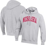 Champion Men's Champion Heathered Gray Nebraska Huskers Big & Tall Reverse Weave Fleece Pullover Hoodie Sweatshirt