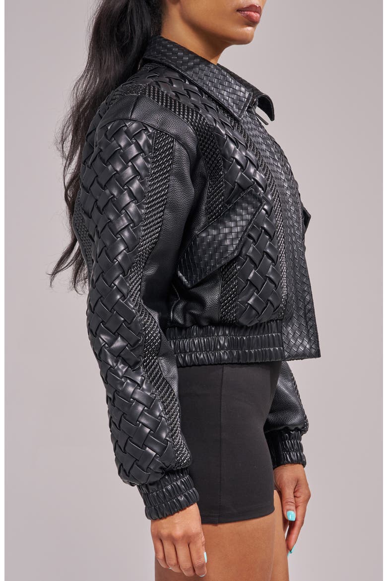 Alonso Leather Bomber Jacket, Alternate, color, BLACK