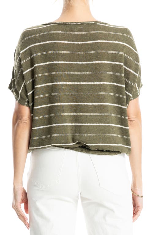 MAX STUDIO MAX STUDIO STRIPE DRAWSTRING T-SHIRT