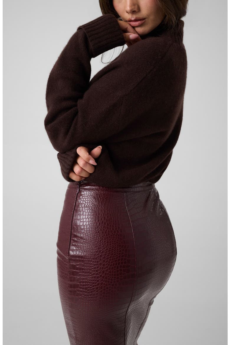 Cashmere Blend Turtleneck Sweater, Alternate, color, DARK RED