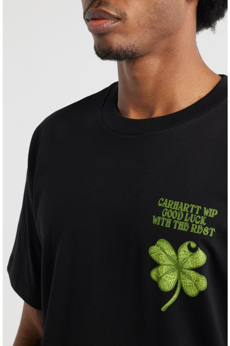 Clover Organic Cotton Graphic T-Shirt, Alternate, color, BLACK