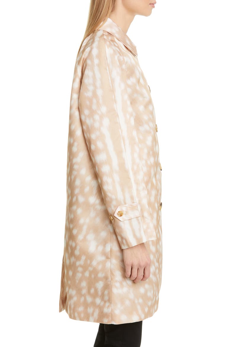 Brunstane Deer Print Nylon Car Coat, Alternate, color, SOFT FAWN