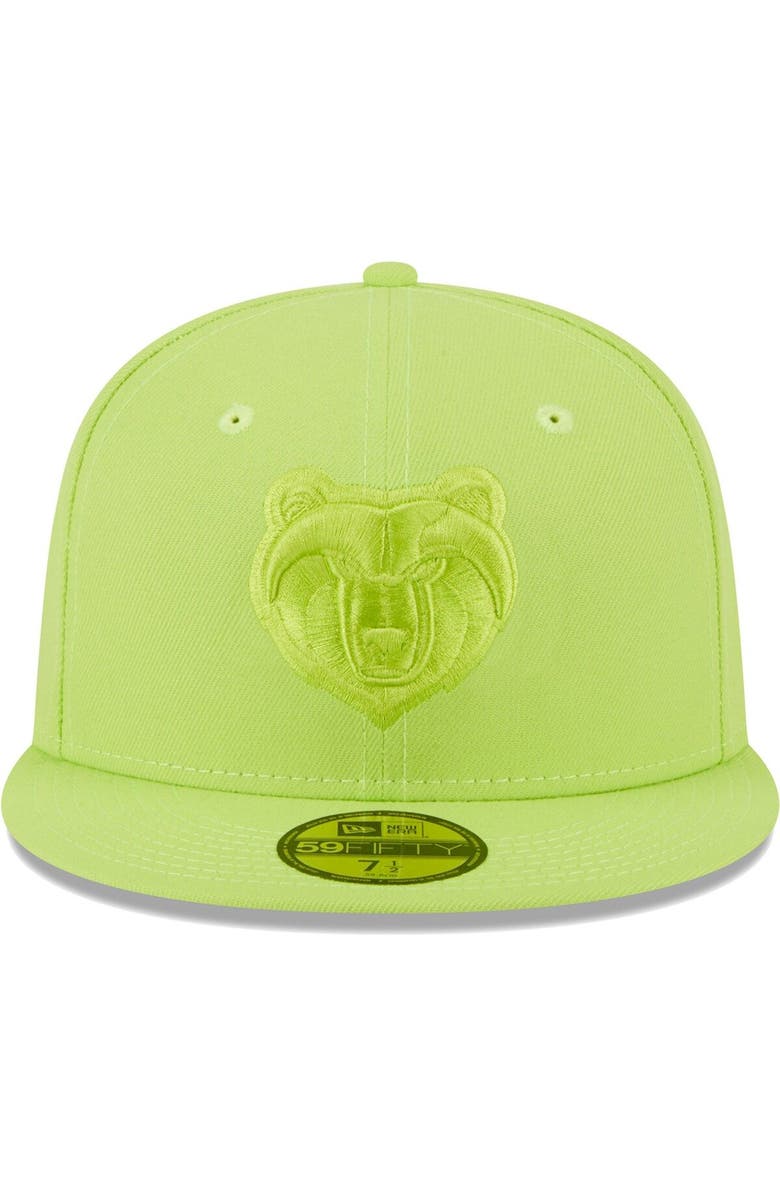 New Era Men's New Era Neon Green Memphis Grizzlies Spring Color Pack 59FIFTY Fitted Hat, Alternate, color, 