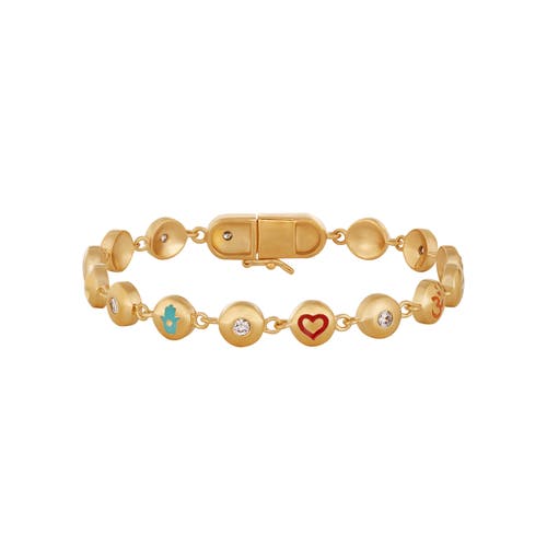 Karma And Luck Celestial Blessings Multi-symbol Bracelet In Gold/multicolor