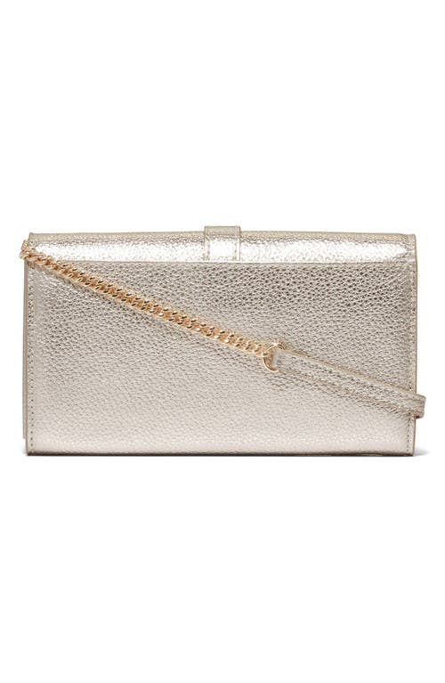 Cole Haan Pebble Leather Wallet On A Chain In Gold