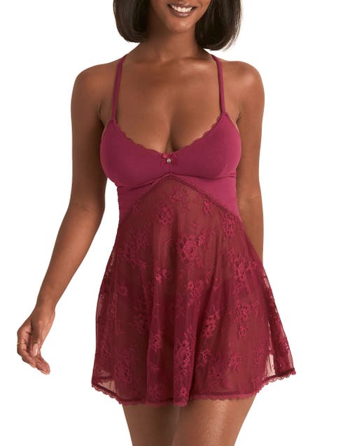 Adore Me Marien Babydoll & Bikini Set In Pink