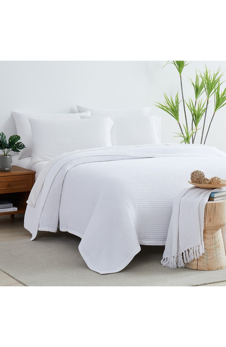 SOUTHSHORE FINE LINENS Ashmore Cotton Luxury Blanket, Alternate, color, White