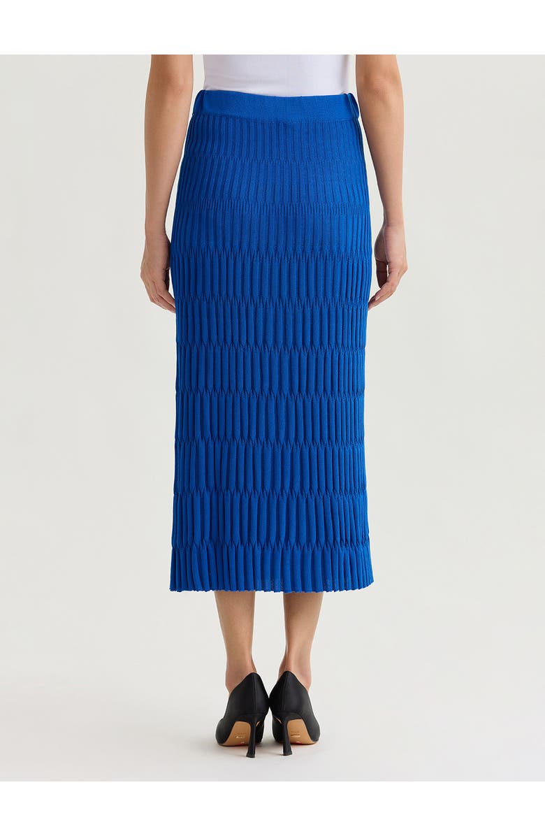 Misook Raised Geometric Soft Knit Maxi Skirt, Alternate, color, Aegean Blue