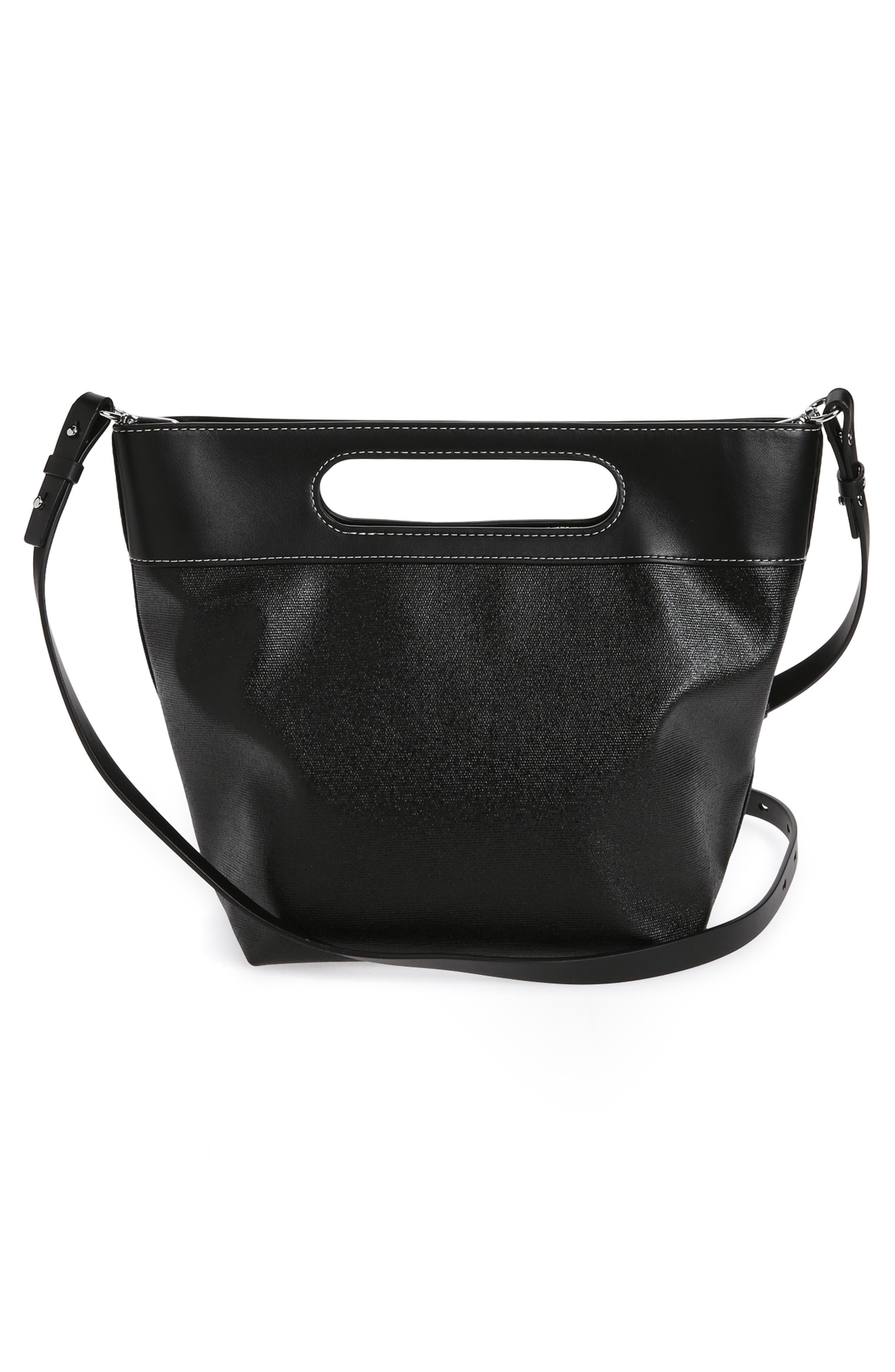 Ganni Small Smiley Canvas Tote Bag, Alternate, color, 