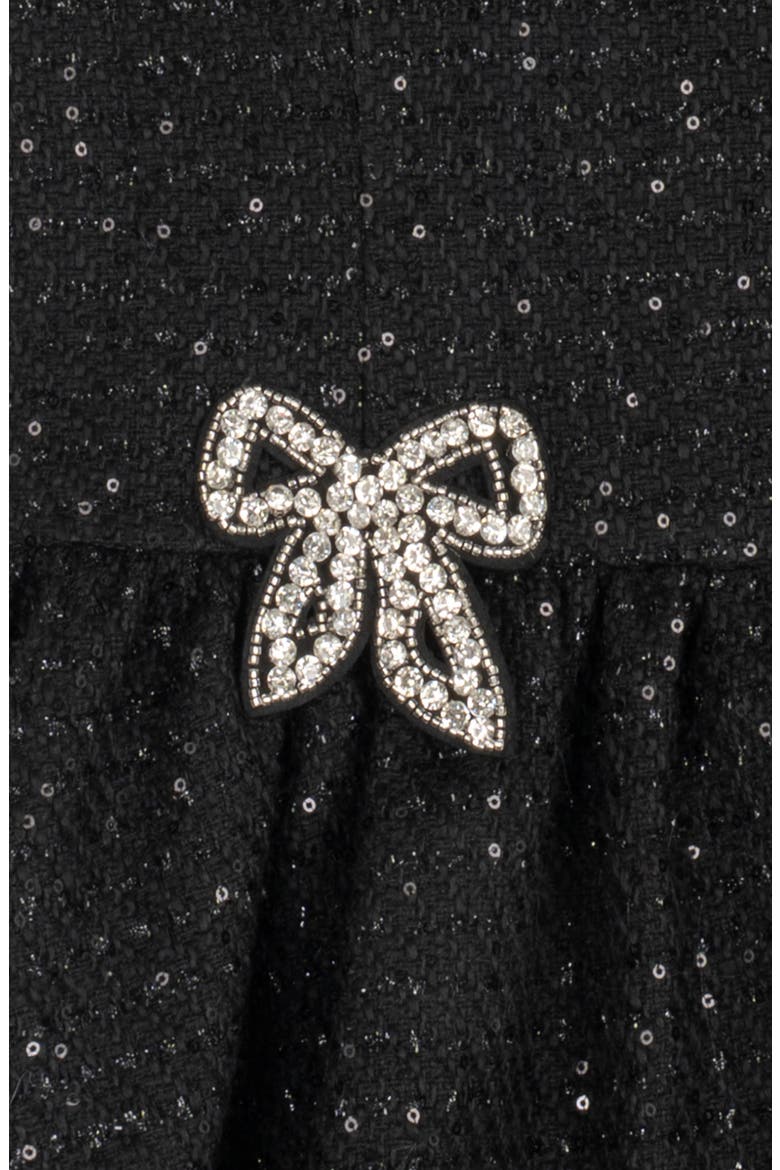 Kids' Sequin Boucle Bubble Dress, Alternate, color, BLACK