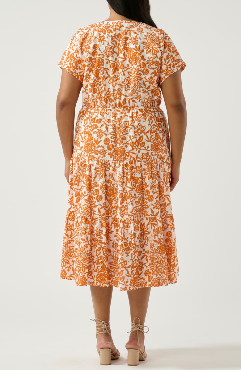 Estelle Cote Dazur Embroidered Midi Dress, Alternate, color, Milk/ Mango